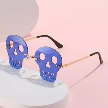 Безрамные Черепа Личность Смешные Солнцезащитные Очки Женские Вечерние Выпускные Солнцезащитные Очки Мужские Очки