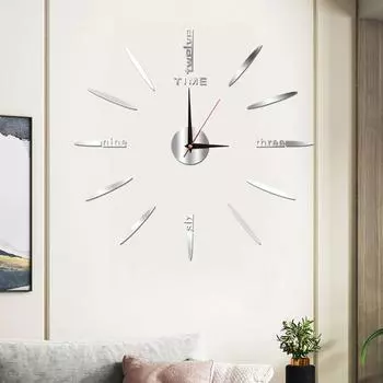 Безрамные настенные часы «сделай сам», акриловое зеркало, настенные часы, декоративная наклейка, цифровые часы, домашний комплект часов «сделай сам», 40 см One Size серебряный