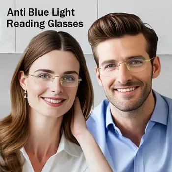 Безрамные портативные сверхлегкие очки с металлической оправой большого размера, компьютерные очки, офисные прочные очки с защитой от синего света серебряный