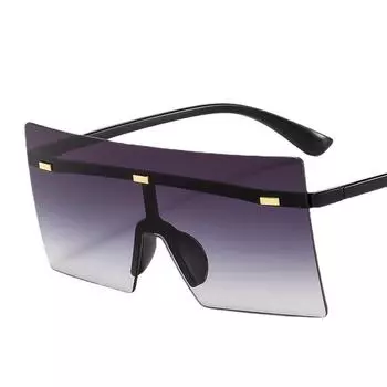 Безрамные солнцезащитные очки Ocean Film, модная большая оправа, цельные солнцезащитные очки с декоративными рисовыми гвоздями, мужские и женские солнцезащитные очки