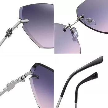 Безрамные солнцезащитные очки с отделкой, металлические женские солнцезащитные очки для вождения, уличные солнцезащитные очки, красочные очки