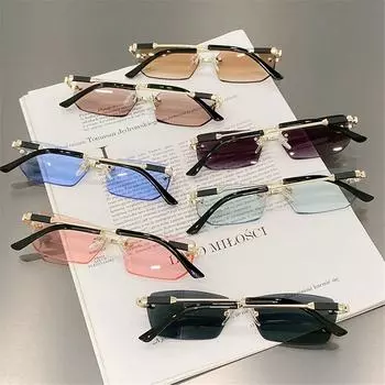 Безрамные солнцезащитные очки UV400 Y2K Eyewear Модные оттенки для женщин и мужчин