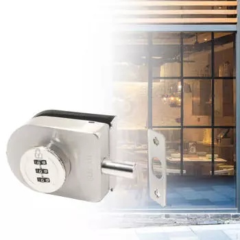 Безрамный болт замка стеклянной двери Заземляемая защелка подходит для ворот из нержавеющей стали толщиной 10-12 мм для офиса Knob Lock