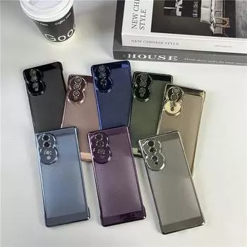 Безрамный чехол для ПК с сетчатым покрытием и рассеиванием тепла с пленкой для объектива для Honor 90 80 Pro, противоударный защитный чехол для задней крышки For Honor 80 чёрный