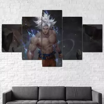 Безрамный холст 5 шт. Подарочные постеры Ultra Instinct Wall Art Подарочные картины Аксессуары для домашнего декора Украшения гостиной Картины 20x35cm*2 20x45cm*2 20x55cm*1