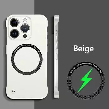 Безрамный магнитный чехол Magsafe Slim для iPhone 16 13 12 14 15 Pro Plus Max X XS Max XR с беспроводной зарядкой, матовый жесткий чехол для задней панели, ультратонкий For iPhone 14 белый