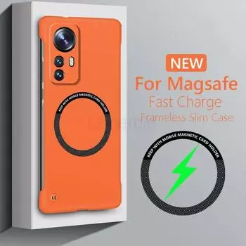 Безрамный магнитный чехол Magsafe Slim для Xiaomi 12 Pro 12X 12S Pro Xiaomi12 5G Wireless Charging Hard Back Cover For Xiaomi 12 чистый