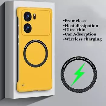 Безрамный матовый магнитный чехол для ПК для Oppo K12 Plus K10 Pro автомобильный адсорбционный противоударный чехол-корпус K10 5G 6.59 чёрный