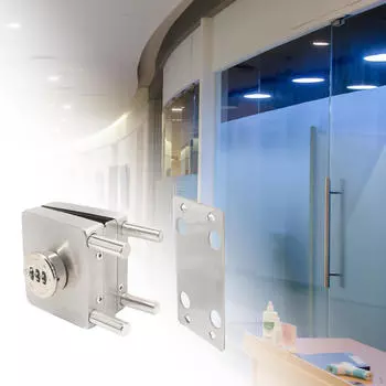 Безрамный стеклянный дверной замок с двойными болтами, прочный, с паролем, раздвижной для Round Single Door
