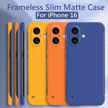 Безрамный тонкий матовый жесткий чехол-крышка из ПК для iPhone 16 Pro Max Plus iPhone16 Pro Max Plus 5G противоударный чехол Fundas Coque For iPhone 16 чёрный