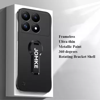 Безрамный ультратонкий металлический чехол-кронштейн с вращающейся на 360 градусов крышкой для Xiaomi Redmi K70 K70E K60 K60E K50 K40s K40 Pro Ultra Gaming Shell Cover K40/K40 Pro чёрный