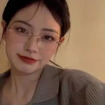 Безрамочные очки. Женская высококачественная однотонная оправа с опцией очков для близорукости. Элегантные простые очки с защитой от синего излучения.