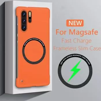 Безрамочный магнитный тонкий чехол для Magsafe для Huawei P30 Pro P40 P50 Pro P30Pro 5G, жесткая задняя крышка с беспроводной зарядкой For Huawei P30 чистый