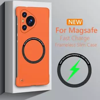 Безрамочный магнитный тонкий чехол Magsafe для Huawei Pura 70 Ultra Pro Plus Pura70 Pro Plus с беспроводной зарядкой, матовая жесткая задняя крышка без полей For Pura 70 бежевый
