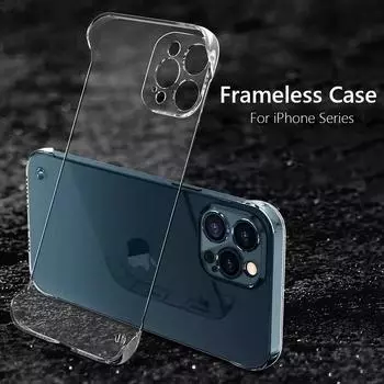 Безрамочный прозрачный жесткий чехол для iPhone 15 Pro 14 13 12 11 Pro Max Mini X XS Max XR SE 2020 7 8 Plus, чехлы для телефонов For iPhone 15 чистый