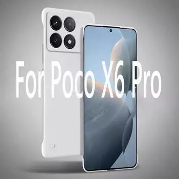 Безрамочный тонкий матовый жесткий чехол из поликарбоната на заднюю панель для Xiaomi Poco X6 Pro PocoX6 Pro 5G противоударный чехол Fundas Coque For Poco X6 Pro чёрный