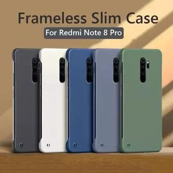 Безрамочный тонкий матовый жесткий чехол из поликарбоната для Xiaomi Redmi Note 8 Pro Note8 Pro противоударный чехол Fundas Coque For Redmi Note 8 Pro чёрный