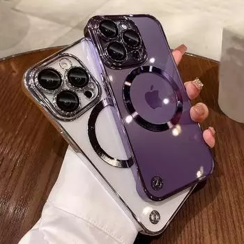 Безрамочный защитный чехол для телефона с камерой для Iphone 14 13 12 11 Pro Max 14 Plus 14pro, прозрачный ультратонкий чехол для ПК с беспроводной зарядкой For iPhone 11Pro Max