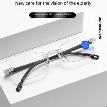 «Безрамовые очки для чтения Smart Zoom с блокировкой синего света для ближнего и дальнего расстояния» Smart Zoom