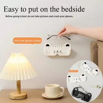 Безударная витрина для очков, милый кошачий ящик для хранения очков, настольный компьютер, ванная комната, спальня чёрный