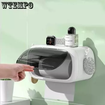 Безударный держатель для туалетной бумаги, водонепроницаемый ящик для хранения салфеток, полка для ванной комнаты, настенный держатель для хранения в ванной комнате, на кухне