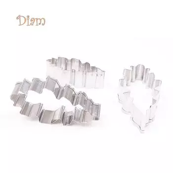 BH 3 шт. Форма для выпечки в виде цветка и листа, формочка для печенья, помадка, инструмент для украшения торта, аксессуары серебряный