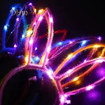 BH Kids Light Up Мультфильм Кроличьи Уши Обруч Для Волос Повязка На Голову Вечерняя Вечеринка Декор Реквизит Аксессуары