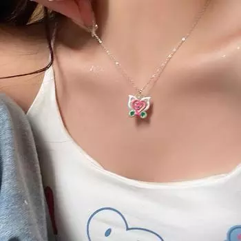 Bharara Energy~ Ожерелье с подвеской в виде бабочки с капельной глазурью для девочек, милый темперамент, простые аксессуары для ключиц, прилив