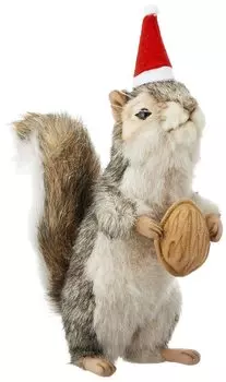 BHS4841 HANSA серая белка 21 в шапке Санты