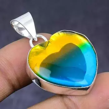 Bi-Color Tourmaline Gemstone 925 Steling Silver Jewelry Pendant 1.58 D4j42