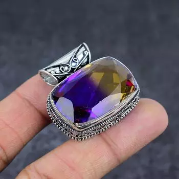 Bi-Color Tourmaline Gemstone 925 Sterling Silver Gift Pendant 1.38 v6q87