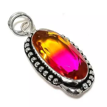 Bi-Color Tourmaline Gemstone 925 Sterling Silver Jewelry Pendant 2.29 r6w83