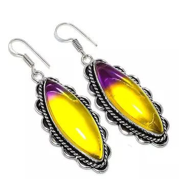 Bi-Color Tourmaline Gemstone 925 Sterling Silver Jewelry Gift Earring 2.44 A9t38