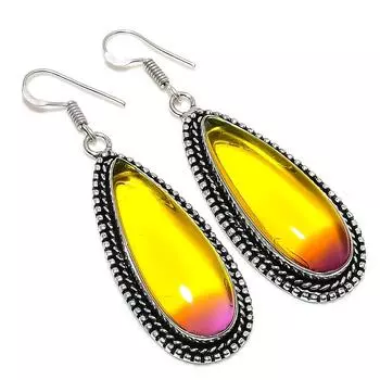 Bi-Color Tourmaline Gemstone 925 Sterling Silver Jewelry Gift Earring 2.44 D2L06