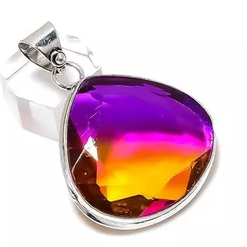 Bi-Color Tourmaline Gemstone Handmade 925 Sterling Silver Pendant 1.89 u2p93