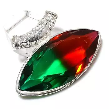 Bi-Color Tourmaline Gemstone Handmade 925 Sterling Silver Pendant 1.50 L6E17
