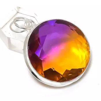 Bi-Color Tourmaline Gemstone Handmade 925 Sterling Silver Pendant 1.89 d6T39