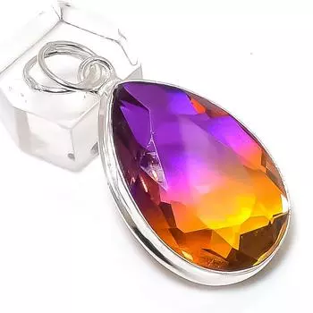 Bi-Color Tourmaline Gemstone Handmade 925 Sterling Silver Pendant 1.85 Z9u93