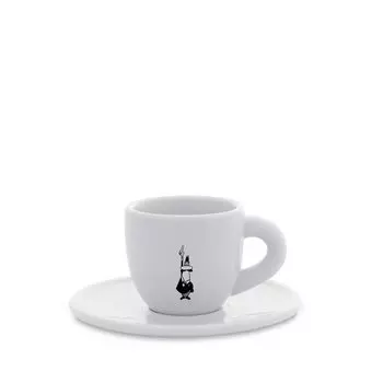 Bialetti Cup & Saucer Logo Espresso Coffee Cup
