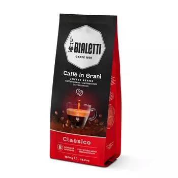 Bialetti Кафе Грани Классико (Зерновые 1 кг 50% Арабика, 50% Робуста) Итальянский кофе Эспрессо Капельный френч-пресс Кофе в зернах