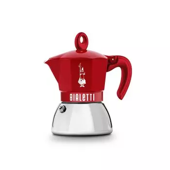 Bialetti Moca Induction Exclusive Red на 4 чашки IH-совместимая кофемашина прямого огня для приготовления эспрессо и (Кофе Маккинетта) красный