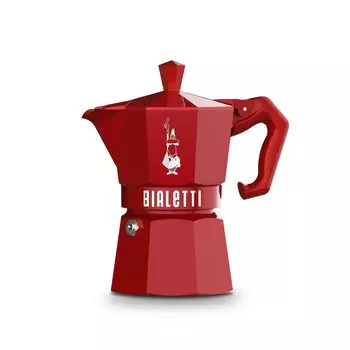 Bialetti Mocha Exclusive Italian Red 3 Cup Direct Fire Type (Coffee Maker Espresso Maker Macchinetta)
