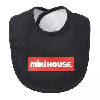 Bib Bib Logo Cotton Made in Japan Water Repellent Boys Girls Baby Kids Baby Baby Gift Black [MIKI HOUSE] 100% 10-7924-496 чёрный