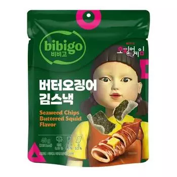 [Bibigo X Squid Game] Закуска-масло из морских водорослей Bibigo со вкусом кальмара 40 г (3 варианта) 1 Pouch
