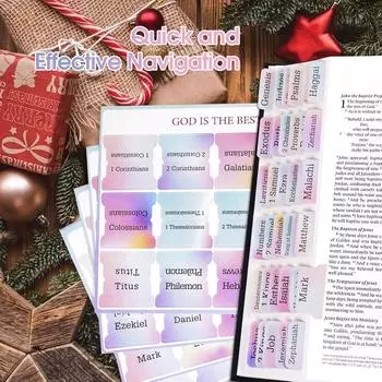 Библейские вкладки, Библейские вкладки для женщин и мужчин, цветные, Библейские вкладки с крупным шрифтом для удобной навигации, этикетки библейских книг, принадлежности для изучения Библии One Size