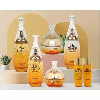 BIBLION Real 24K Gold Repair Skincare Базовая косметика 7 видов (включая 2 миниатюрных типа) набор, 1 шт.