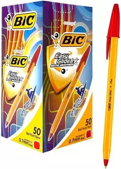 BIC ballpoint pen orange red 50 pieces for office use commercial ballpoint pen oil-based 0.7mm [item] красный