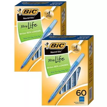 Bic bicgsm609bebn Life Round Stic 2 x-tra Pen, упаковка/CT