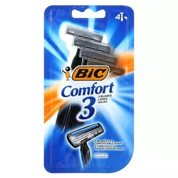 BIC, Comfort 3, одноразовая бритва, 4 бритвы