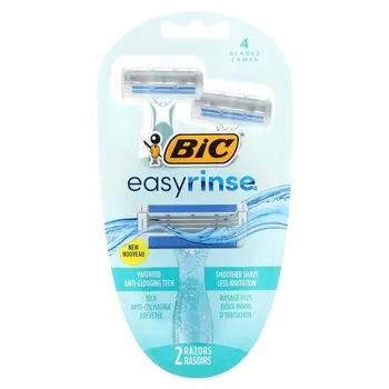 BIC, EasyRinse, одноразовая бритва для женщин, 2 бритвы